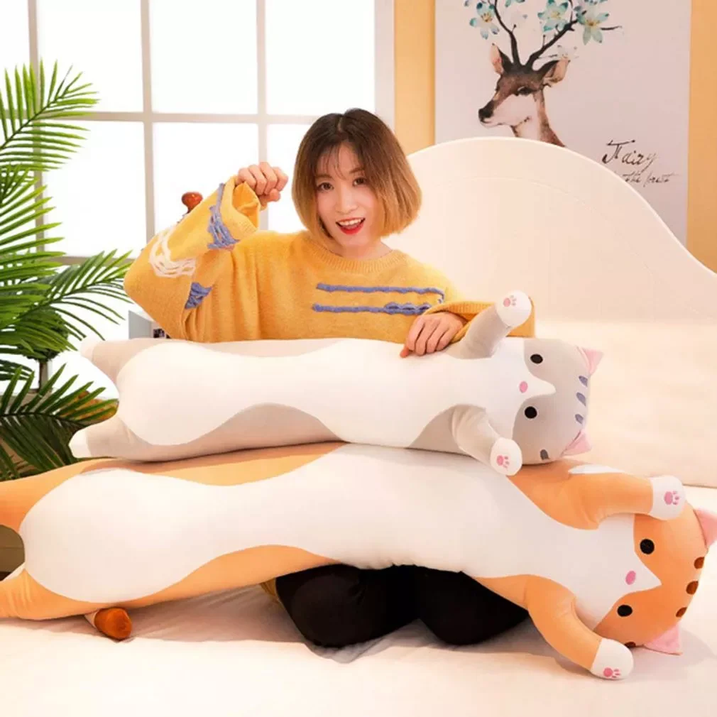 Cute Plush Cat Doll Soft Stuffed Children Plush Toys Office Nap Pillow Bed Sleep Pillow Home Decor Gift Doll for Kids