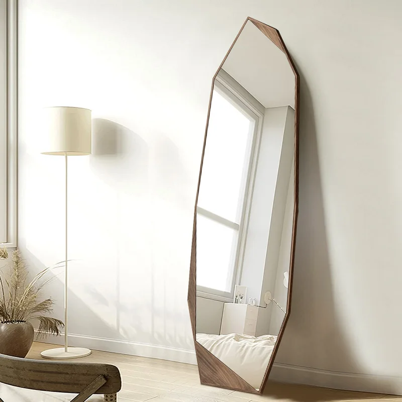 

Retro Wall-Mounted Full-Body Floor Mirror Household Light Luxury Special-Shaped Wall Hanging Full-Length Mirror