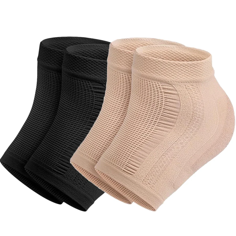 

2 Pairs Foot Support Gel Cracking Preventing Heel Socks Men Boots Nylon Winter Supplies Washable Man Plantar Fascitis