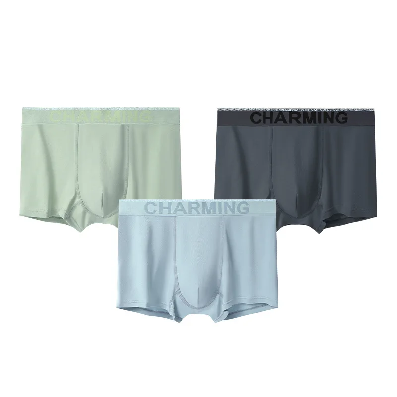 Two pack men's panties Modal cotton crotch traceless men's breathable ice silk boxers men's style boys