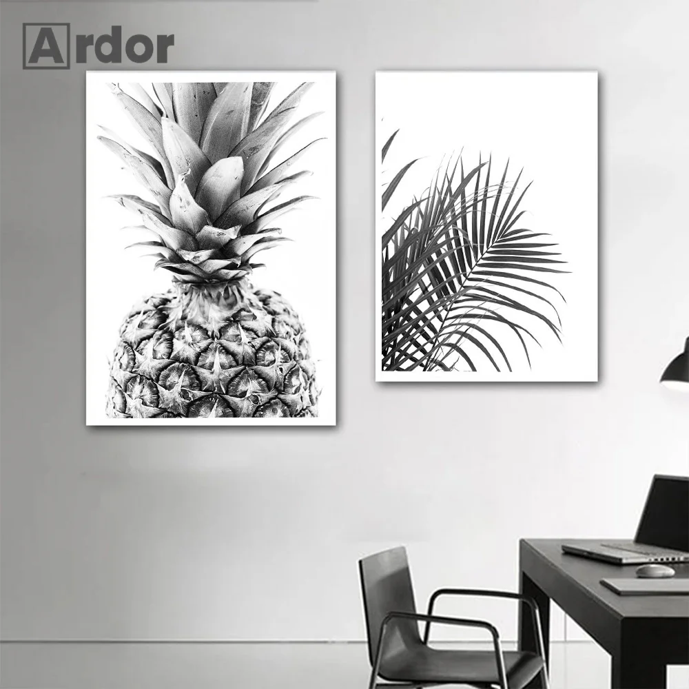 Скандинавский минимализм тропический холст живопись Пальма листья фотообои