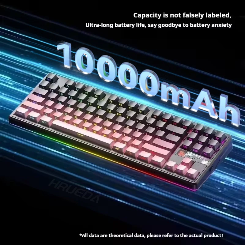 Фото Геймерская клавиатура AULA F87 Pro V2 Беспроводная игровая механическая клавиатура F87Pro V2 Bluetooth 2,4G Проводная RGB с возможностью горячей замены 8K Возврат 12000 мАч №3