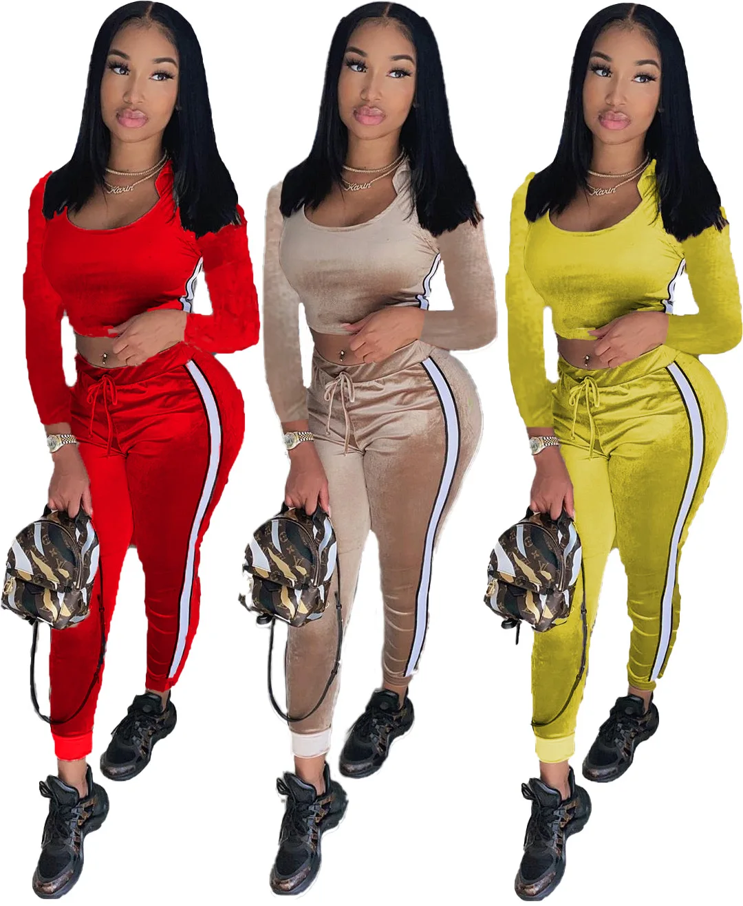 

Women Tracksuit Workout Sweatsuit Casual Long Sleeve Sweatshirt joggers Pants Outfit sportwear Two Piece Set