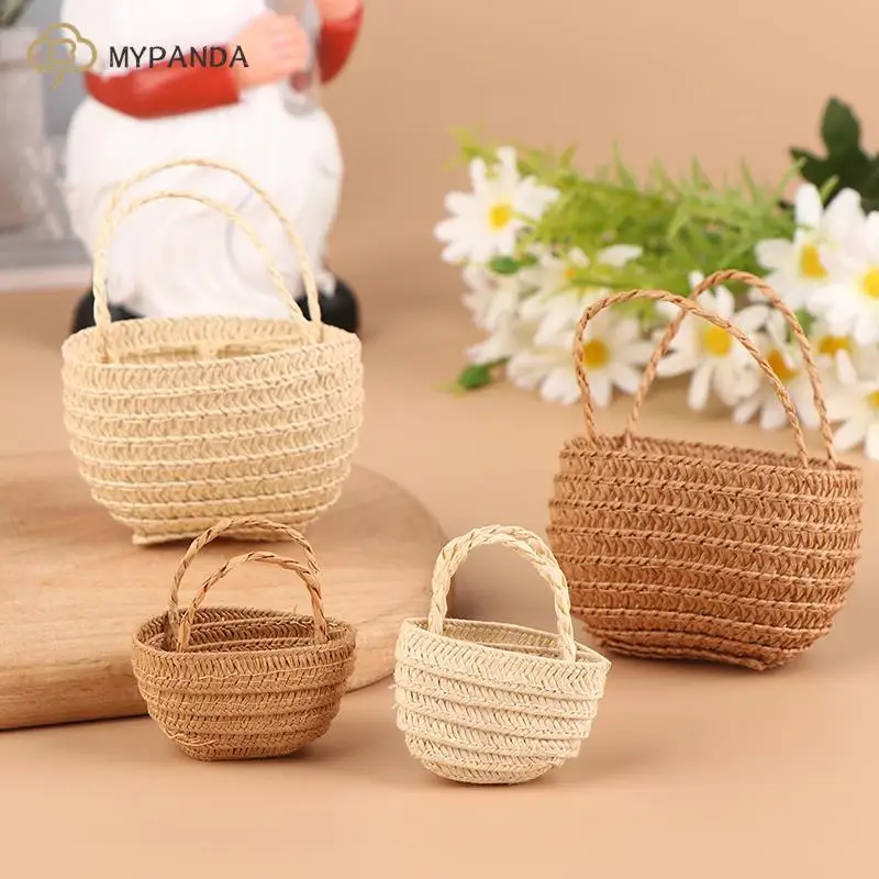 

Dollhouse Miniature Decor Fashion Shopping Straw Bag Shoulder Bags Messenger Bag Shopping Bag