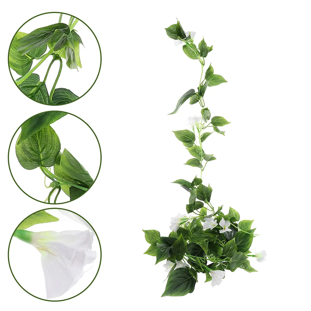 

2 Pcs Flower Garland Floral Hanging Vines Wreath Artificial Faux Outdoor White Wall