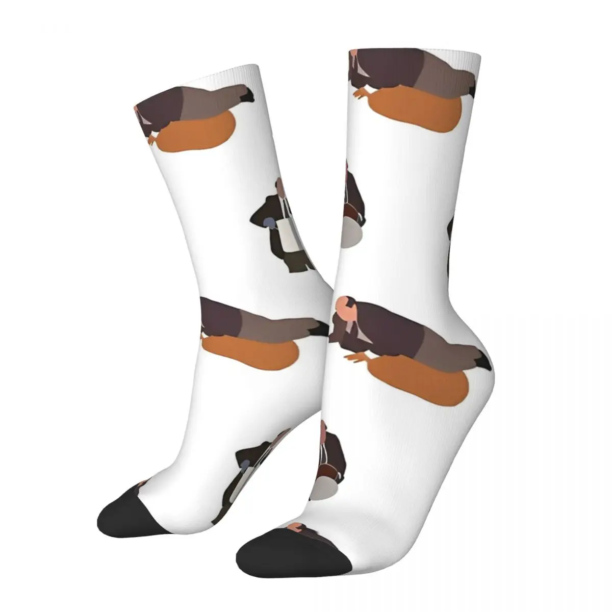 Зимние теплые забавные носки унисекс с принтом Кевина Чили офисные нескользящие
