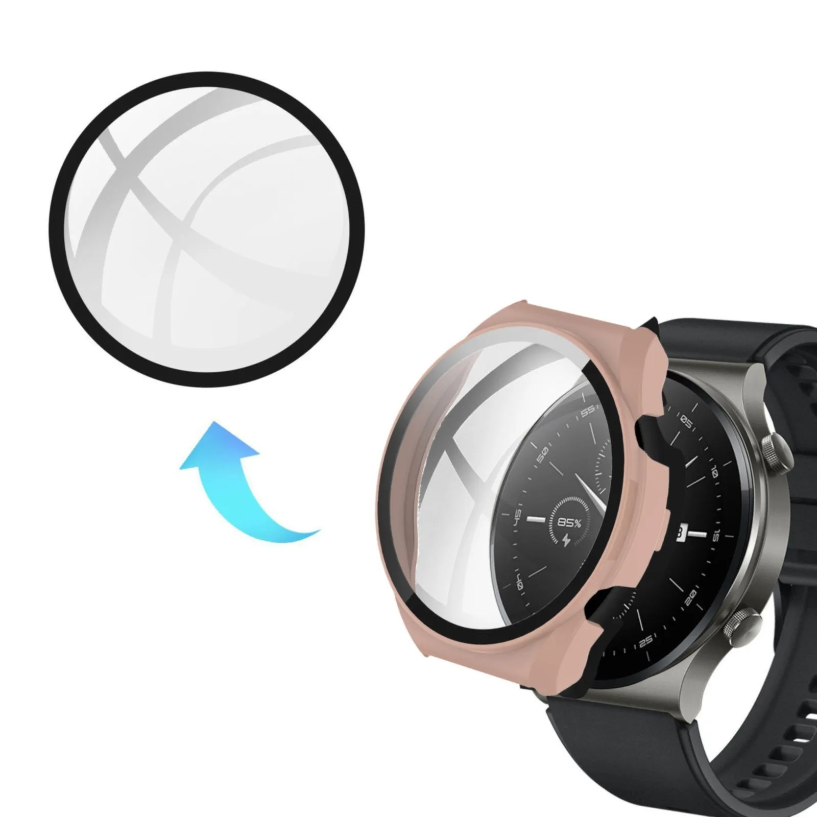 

Защитная крышка для экрана подходит для Huawei Watch GT 2 Pro 46 мм стеклянный Чехол + пленка для смарт-часов полный браслет аксессуары