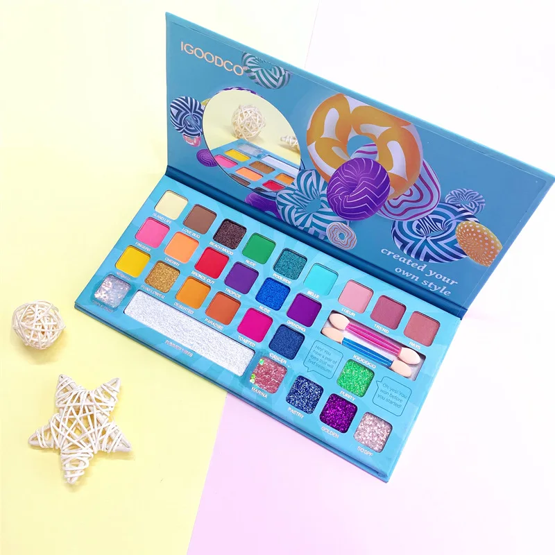 

Stage Makeup Cute Candy 28-color Pearlescent Matte Sequins Multi-color Eye Shadow Palette Make Up Cosmetics Korean Maquillaje