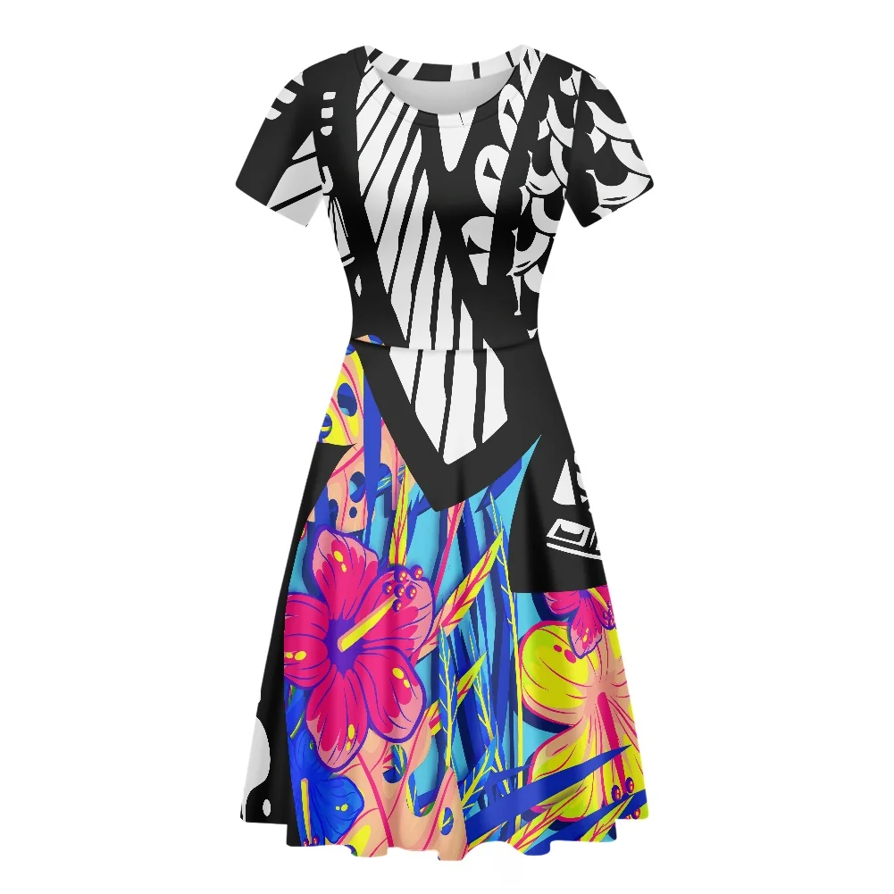 

Оригинальное полинезийское традиционное платье с принтом гибискуса, Повседневное платье для девушек, летняя мода