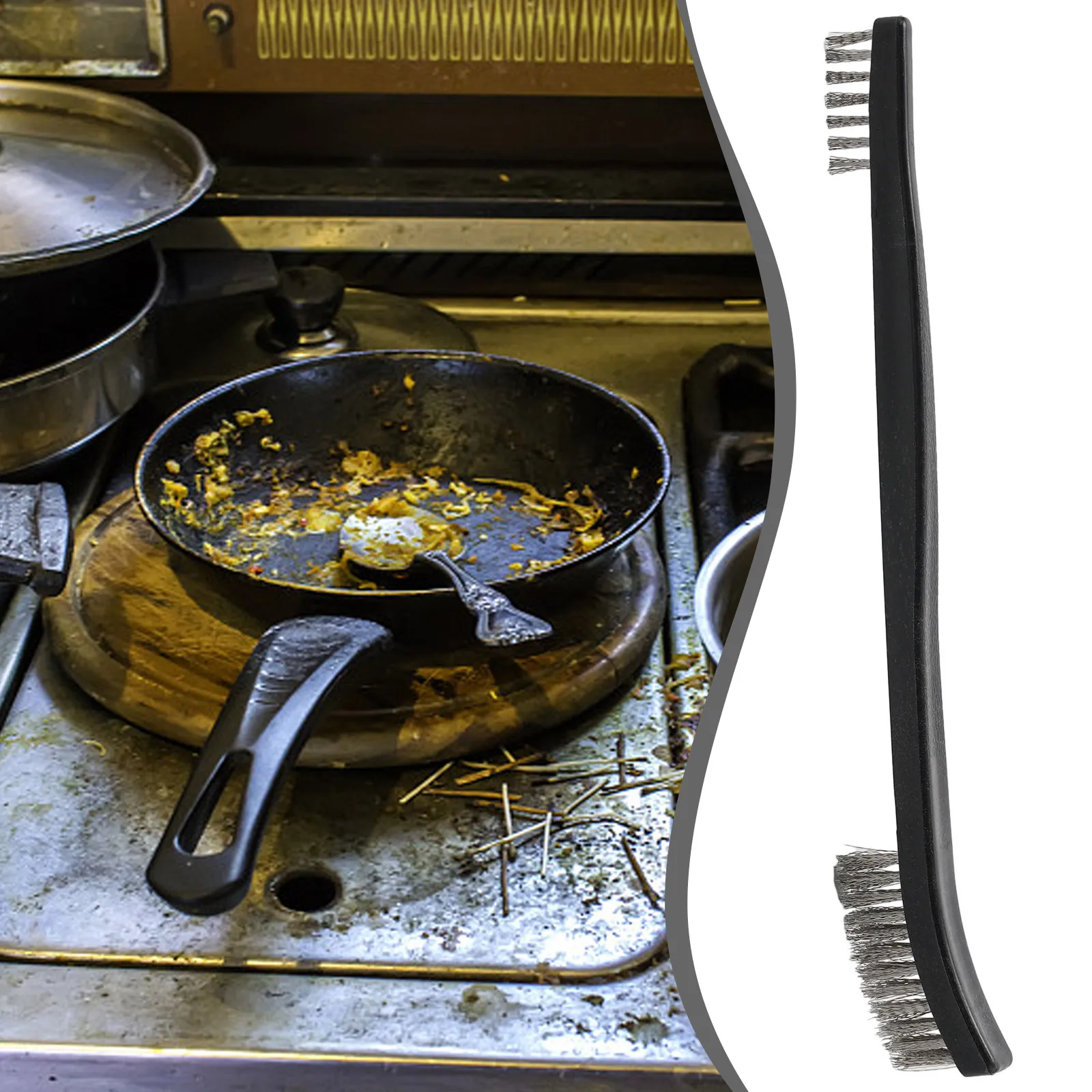 

Car Dashboard Wire Brushes Cleaning Tool 6.69\\'\\' Copper Wire Double Head Plastic Silver Stainless Steel White