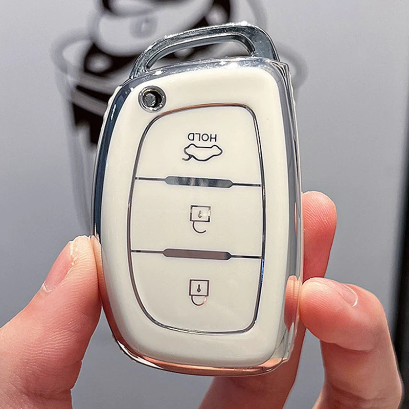 Чехол для автомобильного ключа из ТПУ с 3 и 4 кнопками Hyundai Ix35 I40 I20 I10 Tucson Elantra Creta Sonata