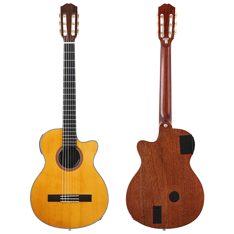 

Matte finish Solid wood 39 Inch Classic silent Guitar 6 String 22F Classical Guitar Natural Clolor with EQ