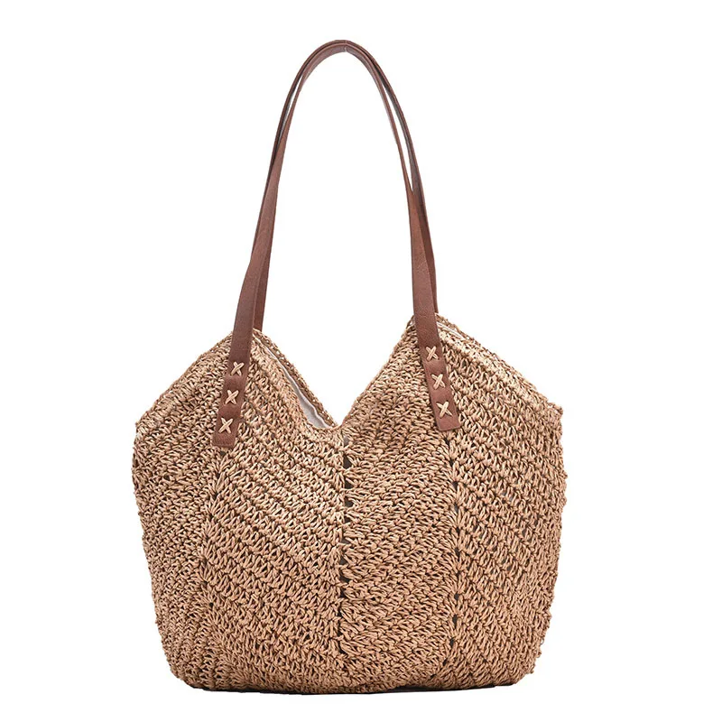 

Fashion Weave Beach Bags Straw Tote Shoulder Bags Women Large Capacity Hot Shopping Handbags