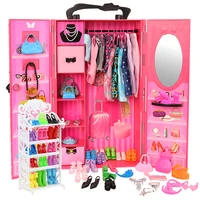 doll house funiture 108 item 1 wardrobe 107 accessories dress crown necklace shoes glasses for barbie diy toys gift girl