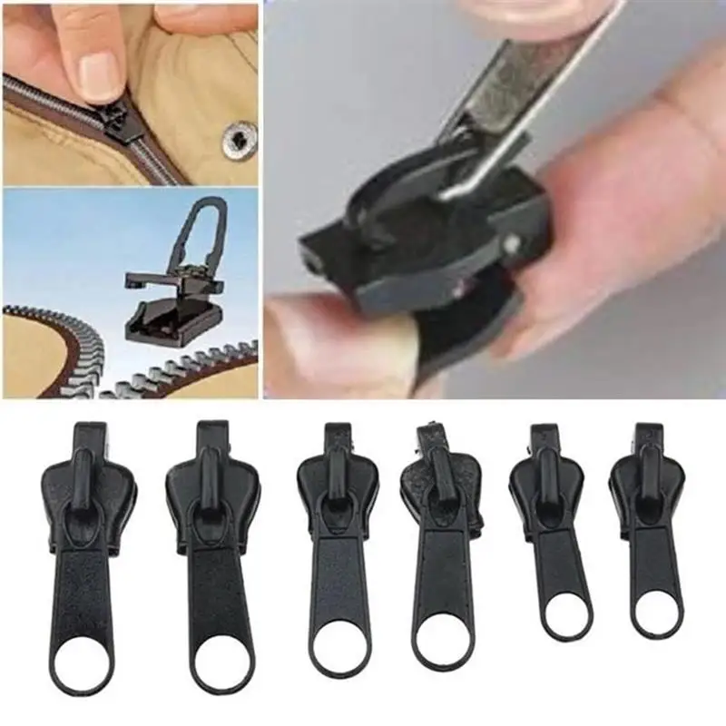 

12/6PCS Instant Zipper Universal Instant Fix Zipper Repair Kit Replacement Zip Slider Teeth Rescue Zippers For 3 Different Size