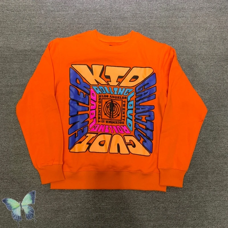 

Kanye West Kid Cudi Orange Terry Pullover Sweatshirt