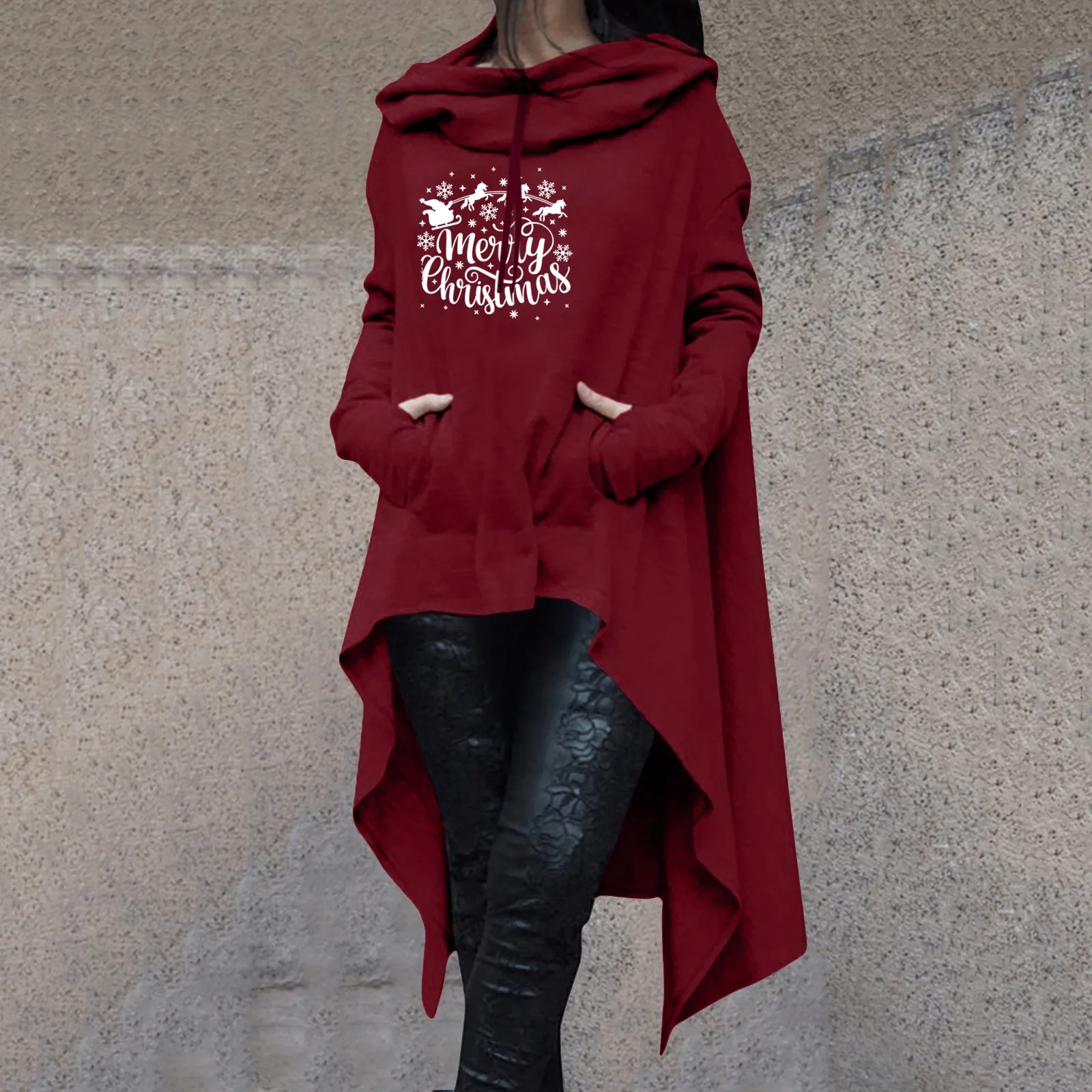 

Свитер спортивный для женщин, рождественские женские толстовки с длинным рукавом и буквенным принтом, длинные свитшоты для женщин, свитер ...