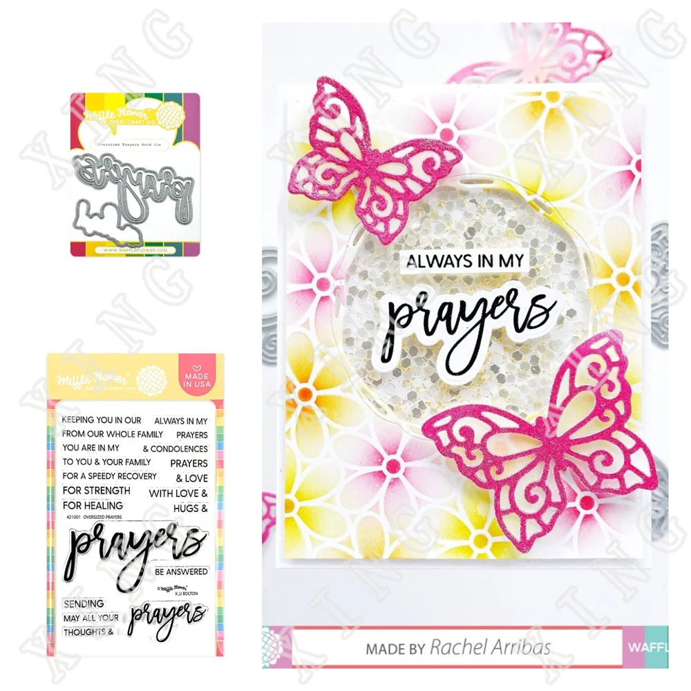 

2022 New Oversized Prayers Cutting Dies Clear Stamps Diy Scrapbooking Paper Cards Making Album Diary Decoration Embossing Molds