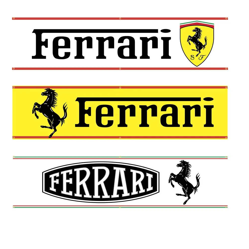 

YehoyBanner 60*240 FERRARIS CAR BANNER Tapestry Polyester Printed Flag Garage or Outdoor For Decoration