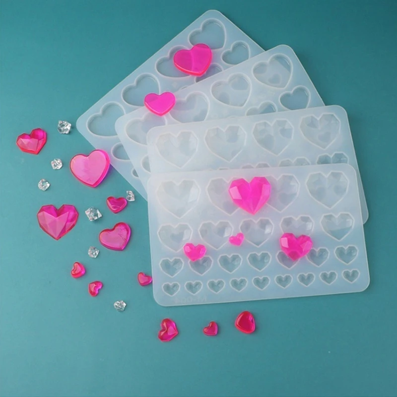 

H9ED Diy Diamonds Love Crystal Drop Mold Heart Curtain Jewelry Keys Chain Mold