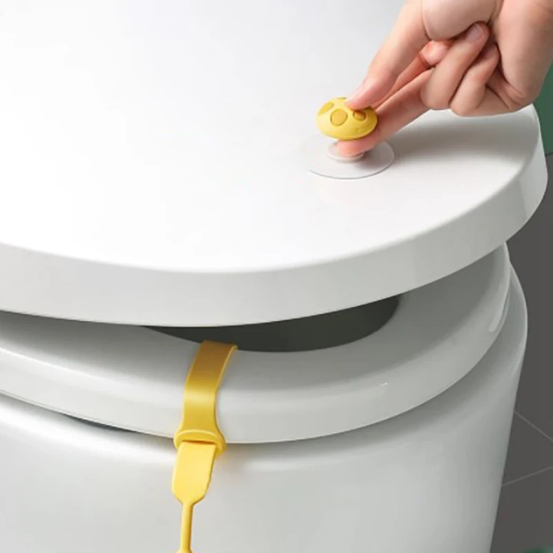 

Toilet Seat Cover Lid Lifter Mushroom Shape Ring Flapper Handle Holder Silicone Household Bathroom WC Accessories Avoid Touching