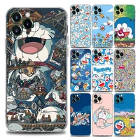 cute cartoon doraemon clear phone case for iphone 11 12 13 pro max 7 8 se xr xs max 5 5s 6 6s plus soft silicone
