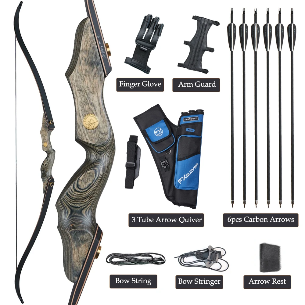 60inch Archery Bow For Left Right Hand Takedown Recurve Bow Fiberglass Limbs For Practice Outdoor Hunting Shooting Sports