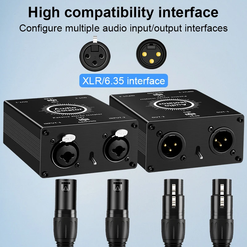 Фото Изолятор заземляющего контура HiFi Stereo XLR + 6.35 мм, фильтр-глушитель шумов для профессиональных аудиосистем №3