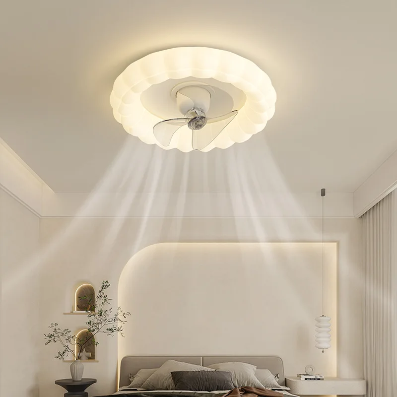 

Minimalist Bedroom Ceiling Fan Lamp Modern Minimalist Cream Style Smart Master Bedroom Integrated Invisible Electric Ceiling Fan