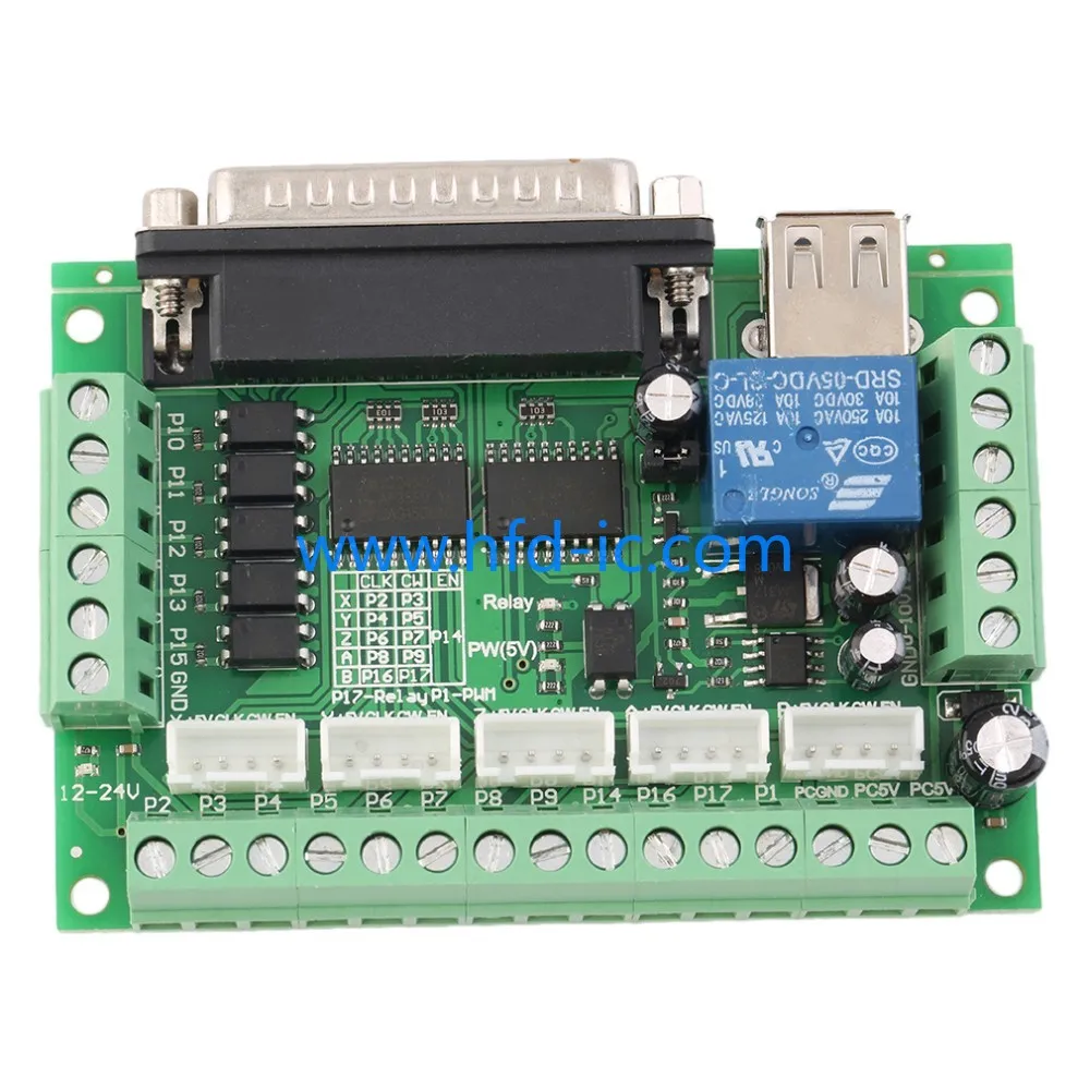 

Direct Manufacturer Hot Sale 5 Axis CNC Interface Adapter Breakout Board For Stepper Motor Driver Mach3 With USB Cable