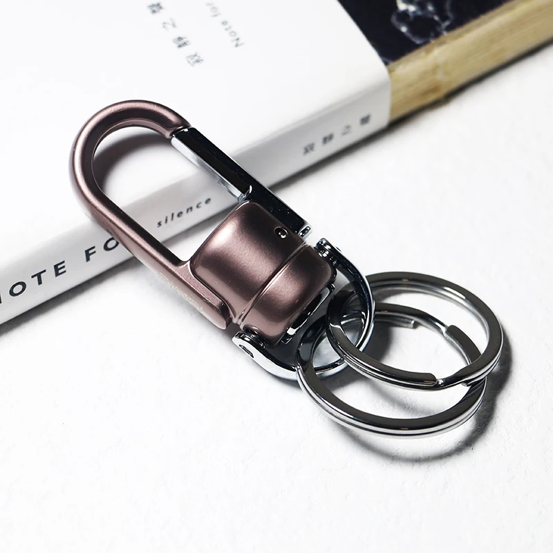 

Fashion Keychains Stainless Steel Men's and Women's Simple Keychain Double Ring Lasting Key Ring Keychain for Girls