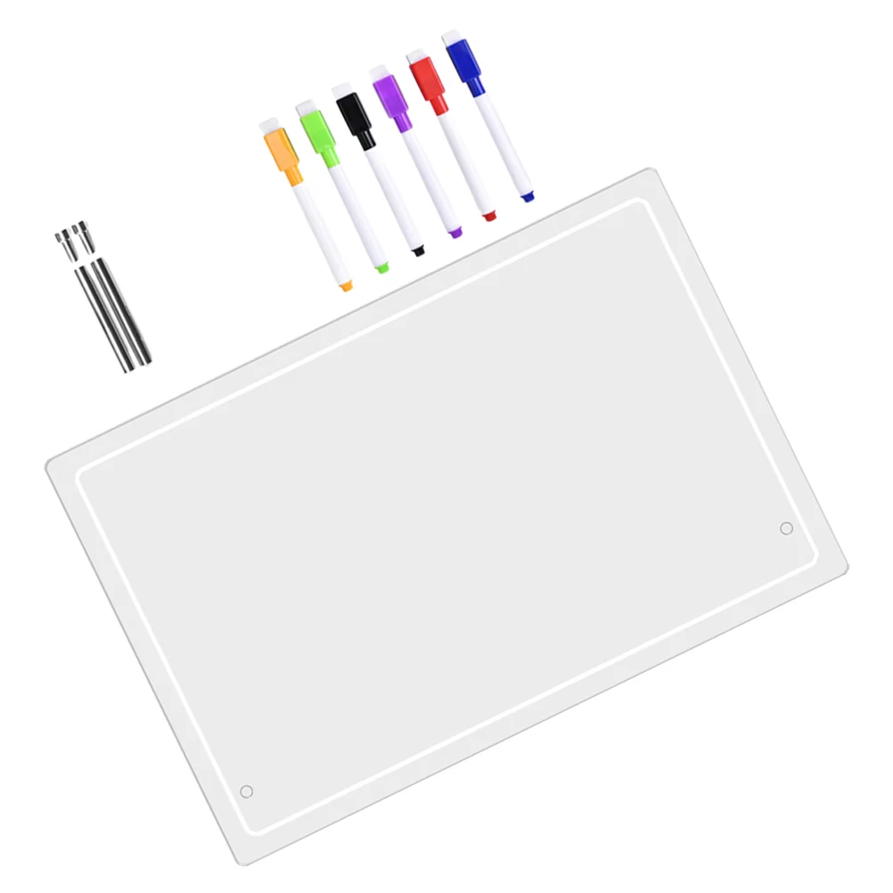 

Decorative Note Board Acrylic White Office Desk Vertical Memo Writing Tabletop Whiteboard Erasable Desktop