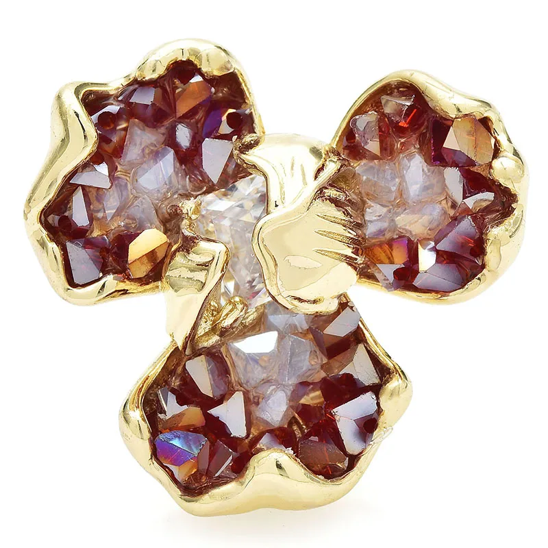 Wuli&baby Handmade Crystal Pansy Flower Brooches For Women 3-color Sparking Flowers Plants Party Office Brooch Pin Gifts