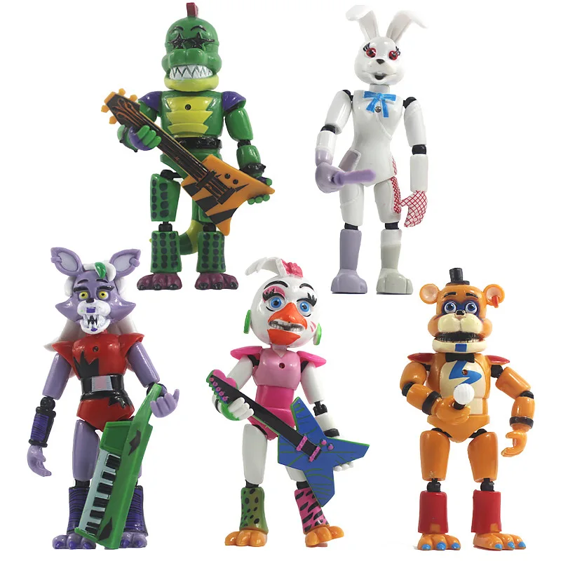 5 шт./компл. аниме FNAF Freddys фигурки героев из серии Security нарушения Foxy Bonnie Fazbear ПВХ