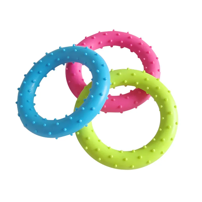 

Pet Dog Toy Non-Toxic Rubber Cute Round Circle Play Training Durable To Chew Toys for Small Puppy Pets Dogs