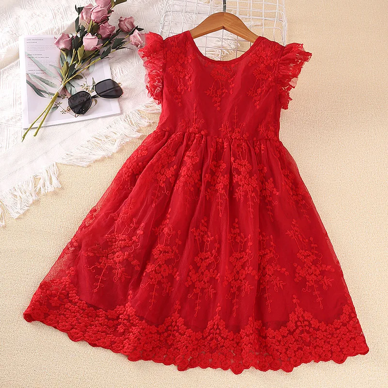 

Женское газовое платье с цветочным принтом, летнее платье для молодых детей без рукавов, Повседневное платье с вышивкой, Детские праздвечер...