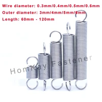 510 pcs wd 0 3mm0 4mm0 5mm0 6mm 304 stainless steel s hook tension cylindroid helical pullback extension tension coil spring