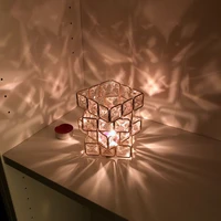 irregular crystal lampshade for home decor creative aromatherapy tealight candle holder for meditation yoga ins posing props