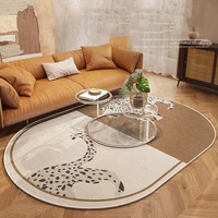 fashion luxury leopard oval carpet for living room animal print rug kitchen rugs washable bedroom decor carpet for sofa mats