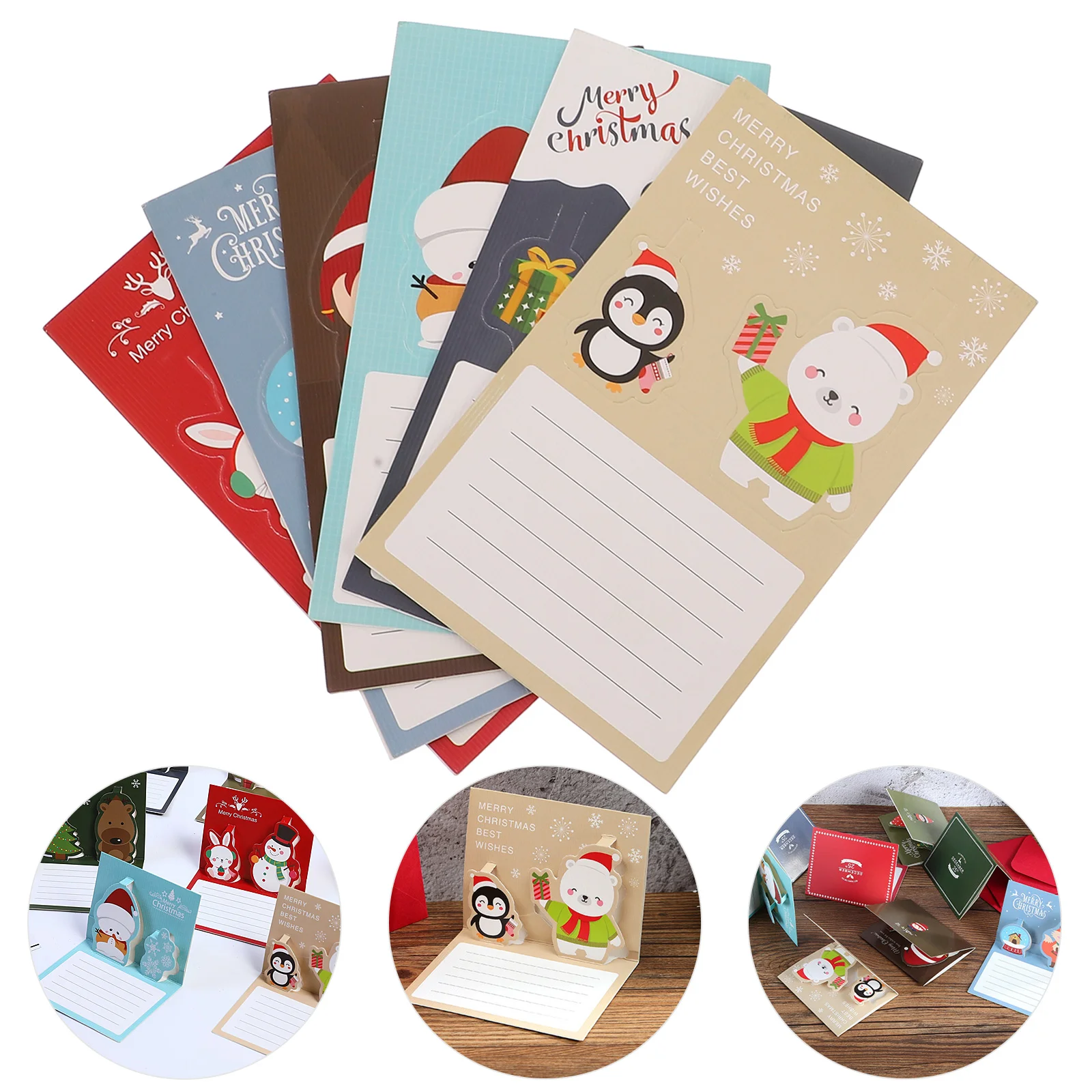 

Envelopes Christmas Greeting Holidayclaus Santa Invite Invitation Paper Blessing Snowman Message3Dnote