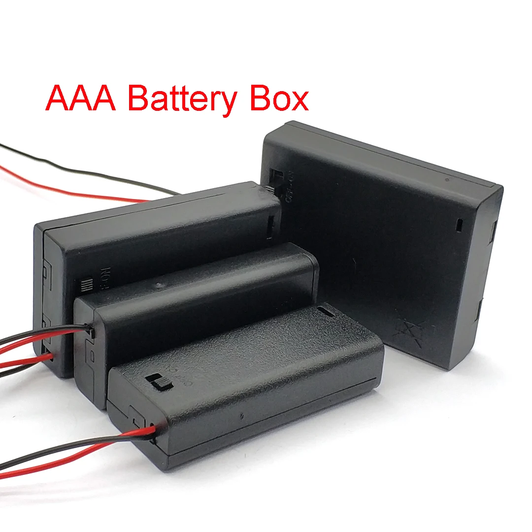 AAA Battery Holder Case Box with Leads ON/OFF Switch Cover 2 3 4 Slot Standard Container |