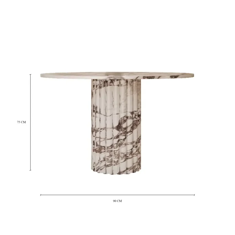 Фото Обеденный стол Kumusi Furniture Lorenzo Calacatta Viola круглой формы с рифленым основанием №4