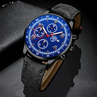 fashion brand mens watches luxury men leather quartz wrist watch leather watch sports casual male luminous clock montre homme