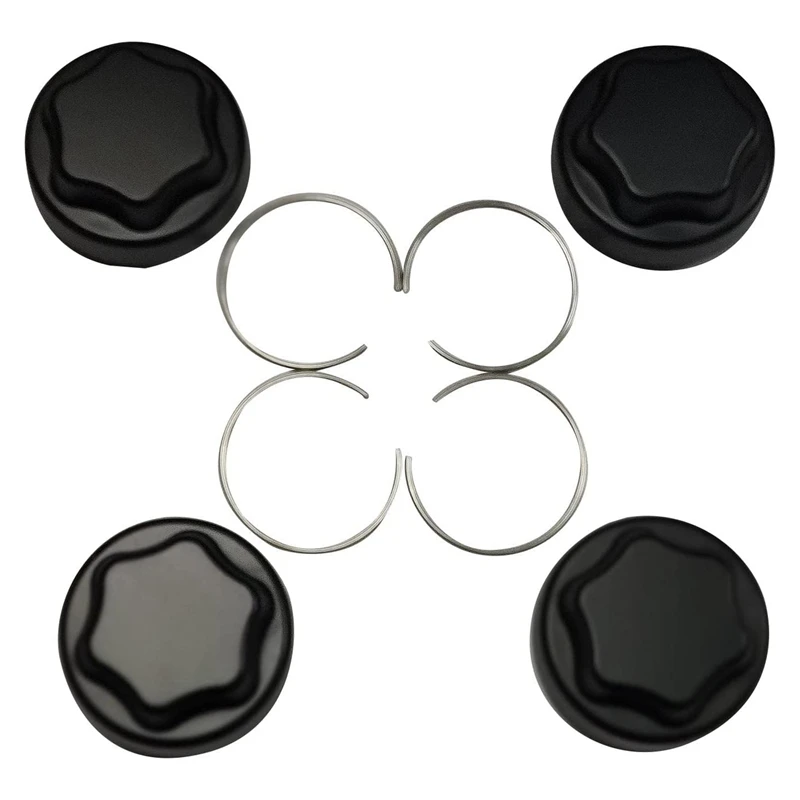 

4-Pack Hub Caps Wheel Center Caps 1523805-744 Black For Rzr Pro 4