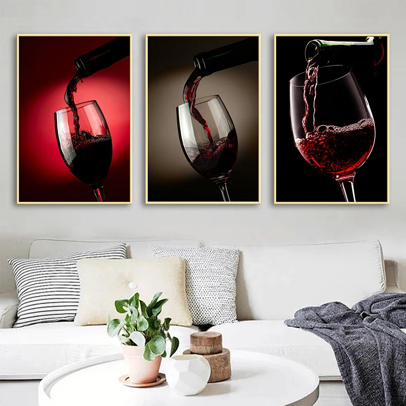 Красное вино постер для стекла картина маслом на холсте Современная Настенная