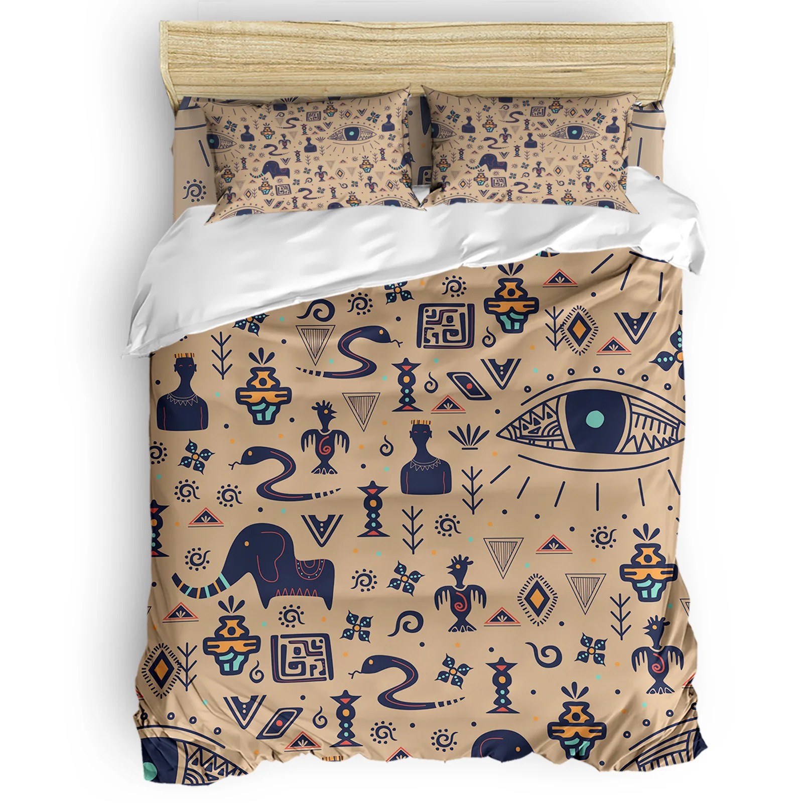 

Indigenous Elephant Snake Eyes Ethnic Comfortable Household Goods Bedroom Bed Luxury Duvet Cover 2/3/4 Pieces