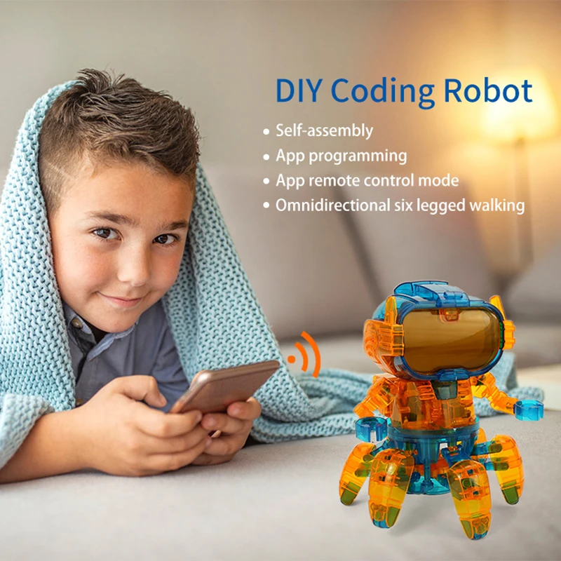 

App Remote Control Diy Programming Walking Robot Children's Educational Learning Toys Mobile Phone Remote Control Toys Unisex