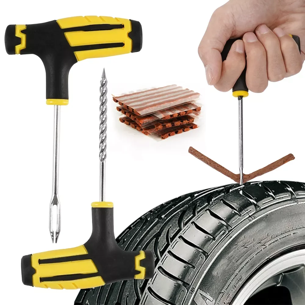 

Tire Repair Tools Kit with Rubber Strips Tubeless Tyre Puncture Studding Plug Set for Truck Motorcycle Car Accessories