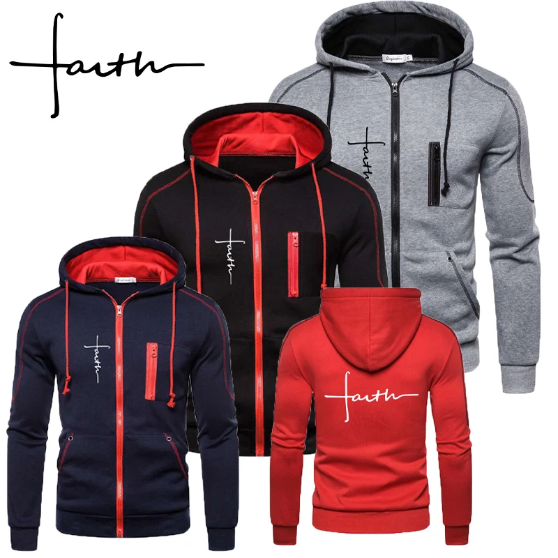 

Толстовка мужская с принтом, свитшот, спортивная одежда, худи на молнии, с кулиской, дизайнерская модная флисовая Повседневная Толстовка дл...