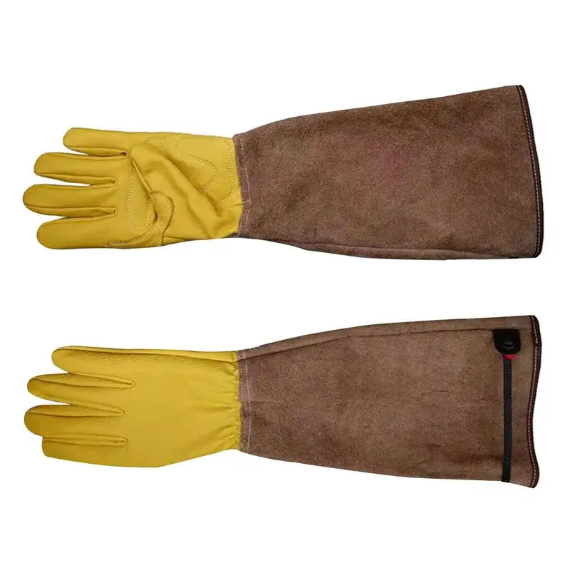 

Кожаные садовые перчатки из искусственной воловьей кожи, женские Рабочие перчатки для защиты рук и предплечья от порезов и царапин